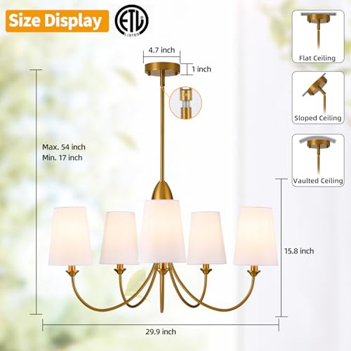 30''Gold Chandelier