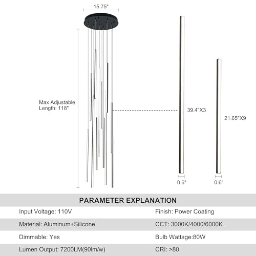 118" Modern LED Chandelier