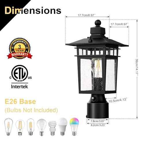 Dusk to Dawn Outdoor Post Lights 2 Pack (2 Count)