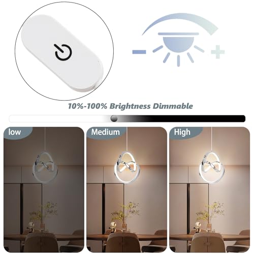 Modern LED Pendant Light Fixtures Pendant Lights Kitchen Island Lighting Adjustable Height Chrome Hanging Lamp for Dining Room Bedroom Living Room