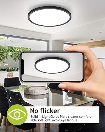 4PACK Flush Mount LED Ceiling Light Fixture Black (4 Count)