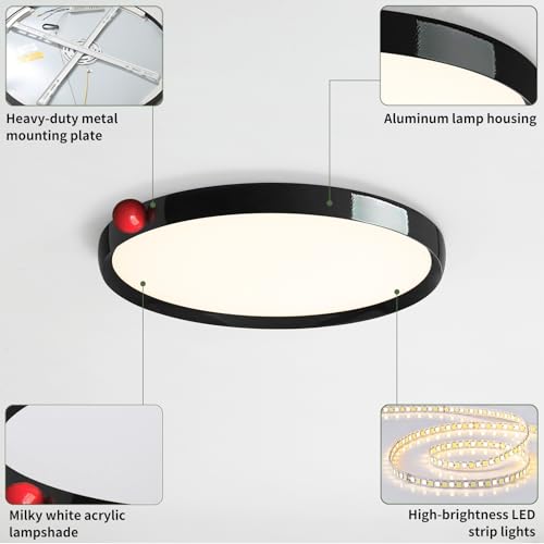 Black Round Flat Panel Light