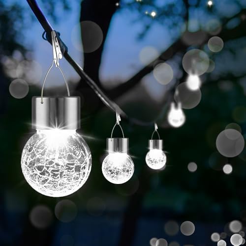 Solar Lights Outdoor Hanging Decorative Globe 8 Pack (8 Count)