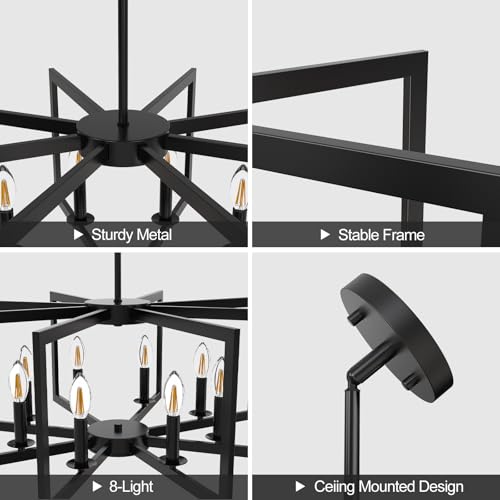 Modern Black Chandelier (8 Count)