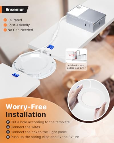 12 Pack 4 Inch LED Recessed Ceiling Light (12 Count)