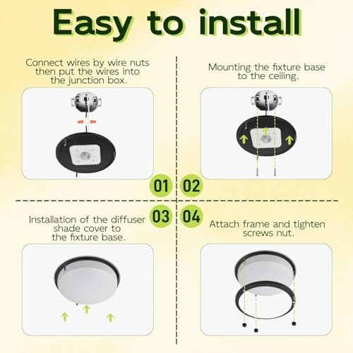 16 inch Dimmable LED Flush Mount Ceiling Light Fixture