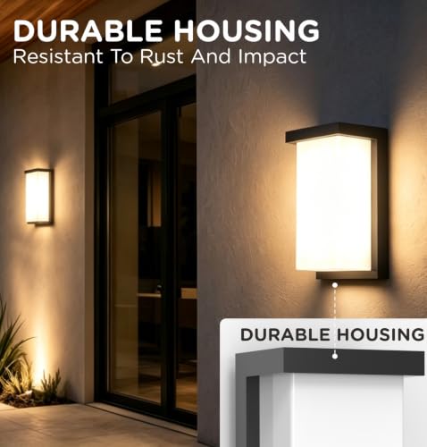 8 Inch Outdoor Wall Light (Black,1 Pack / 8 Inch)