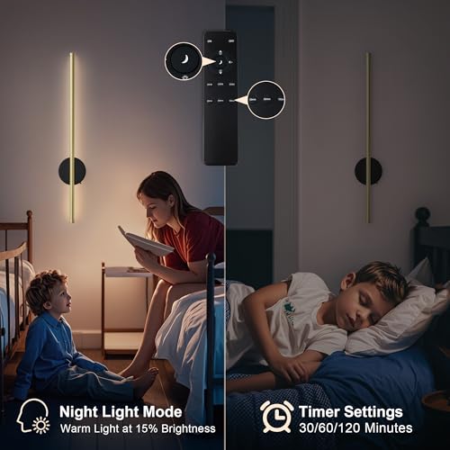 Battery Operated Modern Wall Sconce Set of Two