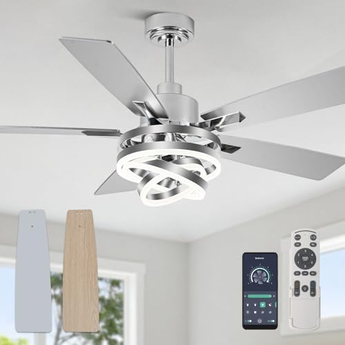 52" Modern Chandelier Fandelier Ceiling Fan with Light