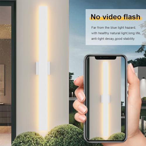 39.4" LED Outdoor White Wall Light (2 Count)