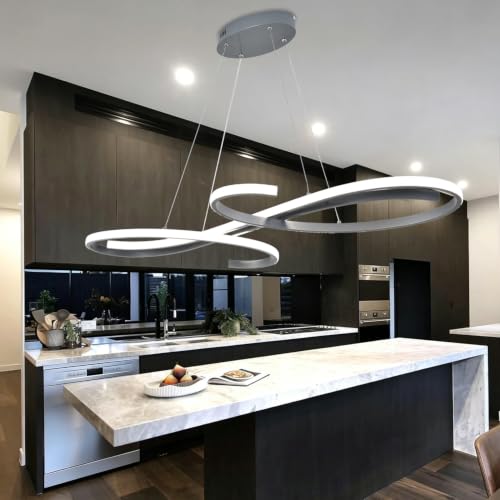 Music Note Shape Dimmable Height Adjustable Modern LED Pendant Chandelier