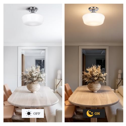 Schoolhouse Style Semi Flush Mount Ceiling Light Fixture