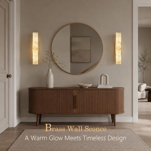 Gold Alabaster Wall Sconces Set of 2