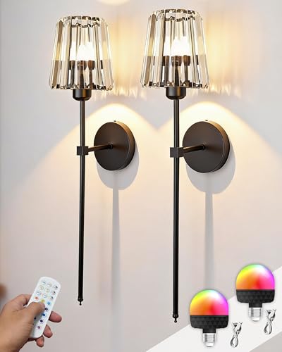 Battery Operated Wall Sconces Set of 2