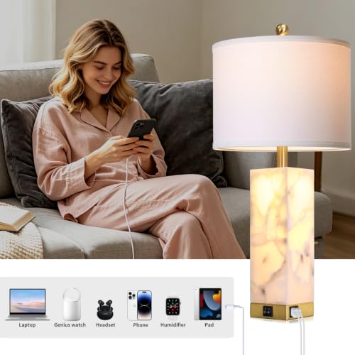 25.6'' Bedside Table Lamps for Bedroom Living Room (2 Count)