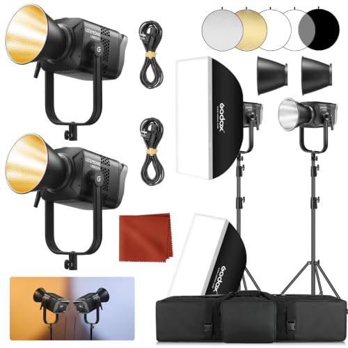2Pack LE600BI Kit with Softbox Light Stand Black (2 Count)
