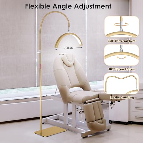 Lash Light Flexible Half Moon Light with Phone Holder for Eyelash Nail Art Tattoos Skincare