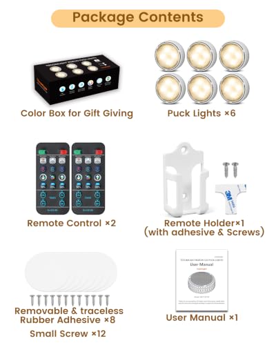 Puck Lights with Remote (6 Count)