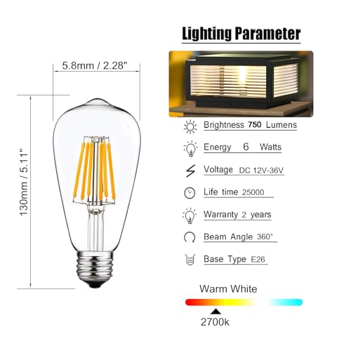 DC 12V 36V E26 Bulb for Outdoor Post Light