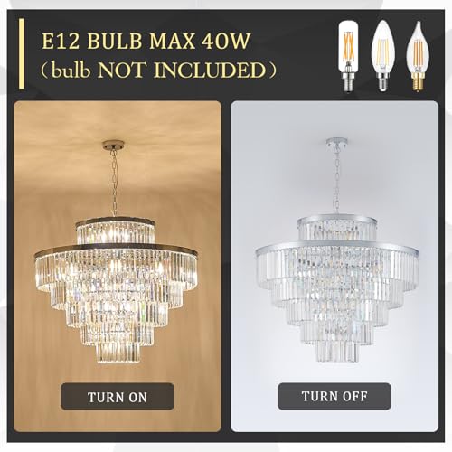 36" Large Crystal Chandelier