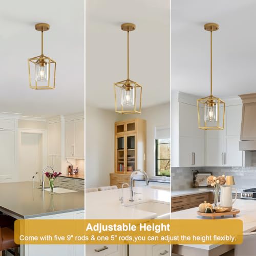 2 Pack Gold Pendant Lights Kitchen Island (2 Count)