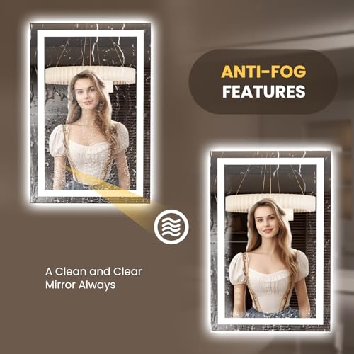 23.6"x35.4" LED Bathroom Mirror with Lights