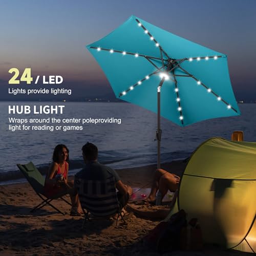 Solar Patio Umbrella with Centre Light
