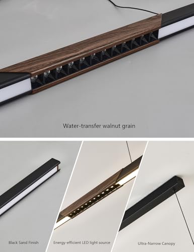 94″ Black Linear Pendant Light