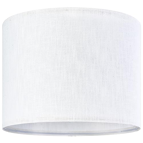 White Linen Drum Lamp Shades