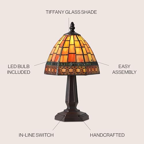 Carter Tiffany Style Stained Glass Table Lamp 12"