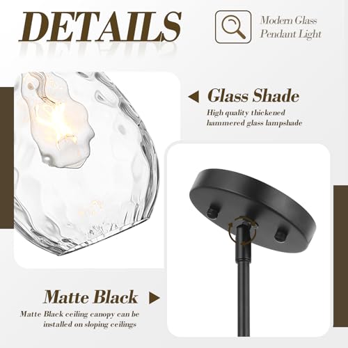 Black Pendant Lights Kitchen Island 2 Pack (2 Count)