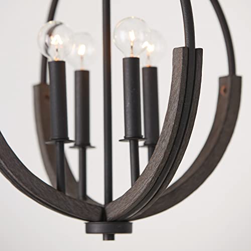 Capital Lighting 347642CK Clive Farmhouse Handcrafted Mango Wood Pendant Ceiling Light Fixture