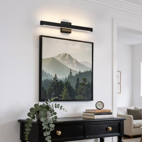 Modern Bathroom Vanity Light 24 Inch Black Bathroom Lighting Fixtures Over Mirror 20W 5CCT Dimmable LED Vanity Lights Bar for Bathroom Mirror Restroom Bedroom