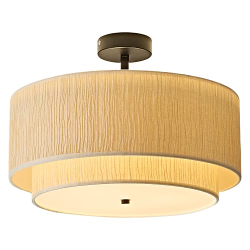 16" Black Semi Flush Mount Ceiling Light (Black)