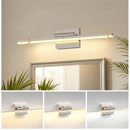 24 Inch 3CCT Bathroom Vanity Light Bar Over Mirror Nickel
