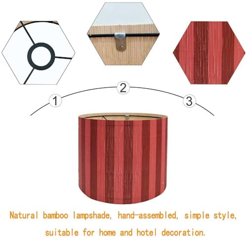 bamboo lamp shade with modern decorative red &black stripe