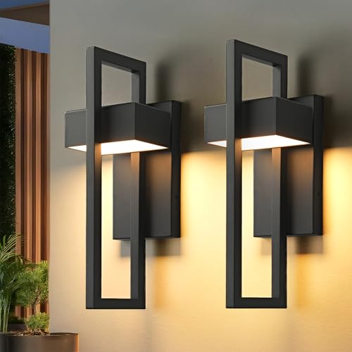 Modern Outdoor Wall Lights 3000K Integrated LED Outdoor Wall Sconces Lighting (2 Count)