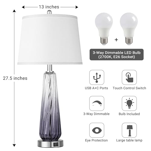 Glass Table Lamps Set of 2 (2 Count)