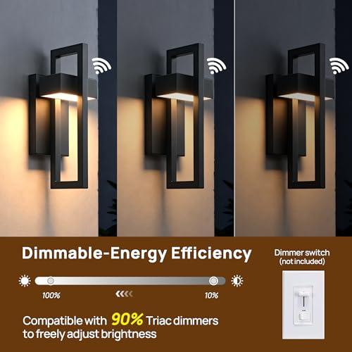 Dusk to Dawn Outdoor Wall Lights Modern LED Exterior Lighting Fixtures (2 Count)
