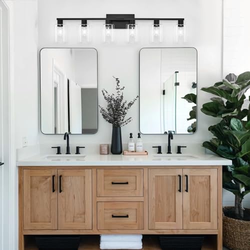 6 Light Bathroom Vanity Light Black