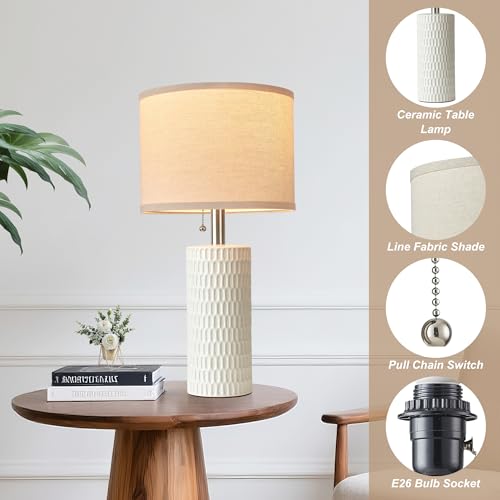 20.5" Modern Ceramic Table Lamps for Bedroom Set of 2 (2 Count)