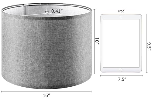 Gray Large Drum Lamp Shade 16"x16"x10" Spider (2 Count)