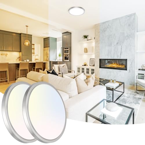 7 Inch Satin Round Lighting Brushed Nickel (2 Count)