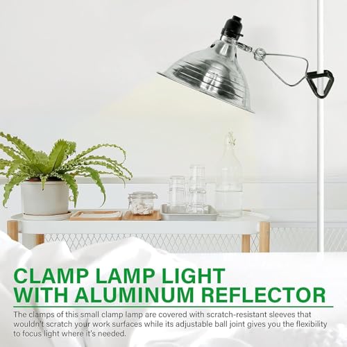 Clamp Lamp Light with Detachable 8.5 Inch Aluminum Reflector up to 150 Watts E26 Socket (4 Count)