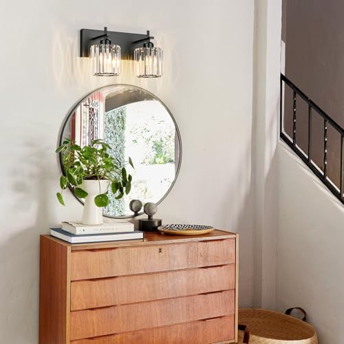 Black Crystal Bathroom Vanity Lights