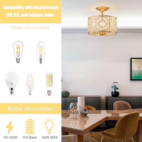 Semi Flush Mount Chandelier for Dining Room