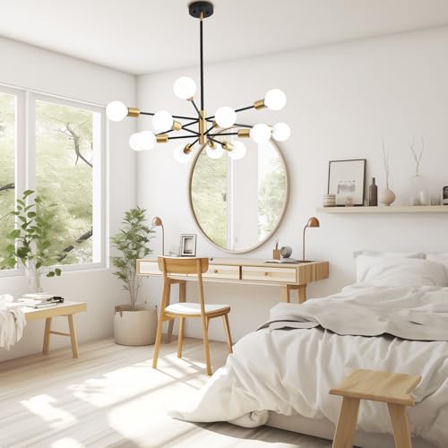Chandeliers for Dining Room Black Gold 12