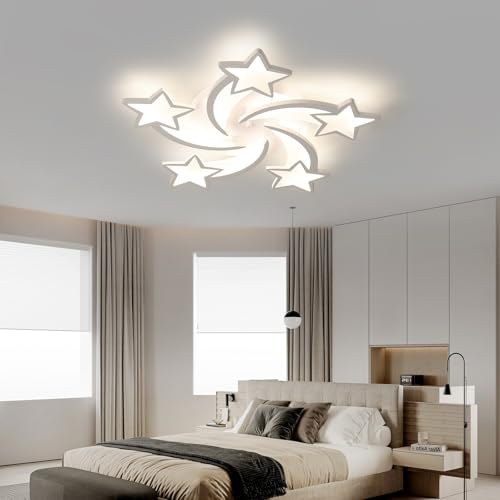 Flower Shaped Ceiling Light Dimmable Modern Ceiling Lamp Remote Control LED Lighting Fixture for Bedroom Living Room Dining Room