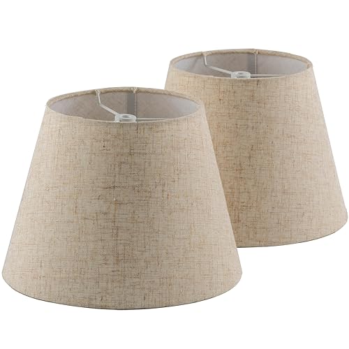 Pre Assembled Set of 2 Linen Spider Replacement Lampshades for Table Lamps (2 Count)