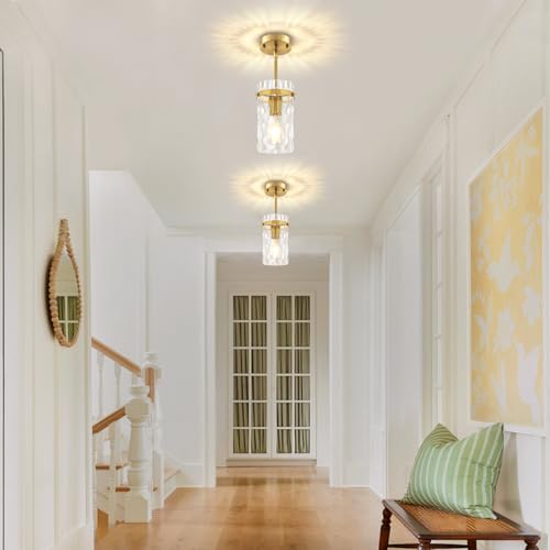 2 Pack Gold Pendant Lights Kitchen Island Modern Hanging Light Fixture (2 Count)
